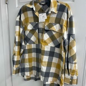 Zara oversized plaid shirt M